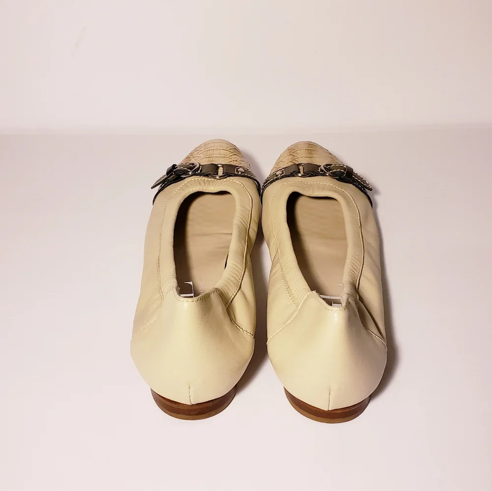 AGL Ballet Leather Cream Flats - Picture 3 of 7